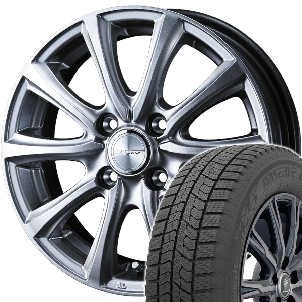 スタッドレスセット ブーン M700系　インチダウン不可 オブザーブ GIZ2 165/65R14 79Q ジョーカー スマッシュ Si