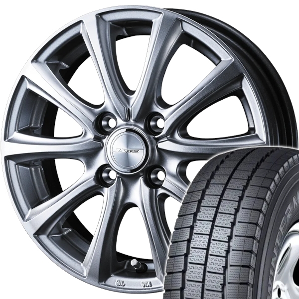 スタッドレスセット サクシード 50系 ウィンターマックス LV01 165/80R13 94/93N ジョーカー スマッシュ Si