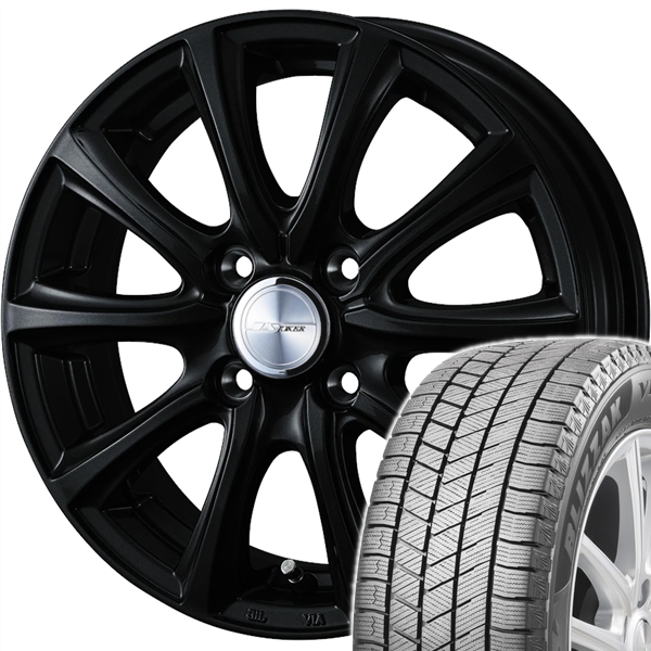 スタッドレスセット ロッキー A200系HV除く ブリザック VRX3 195/65R16 92Q ジョーカー スマッシュ グロスブラック