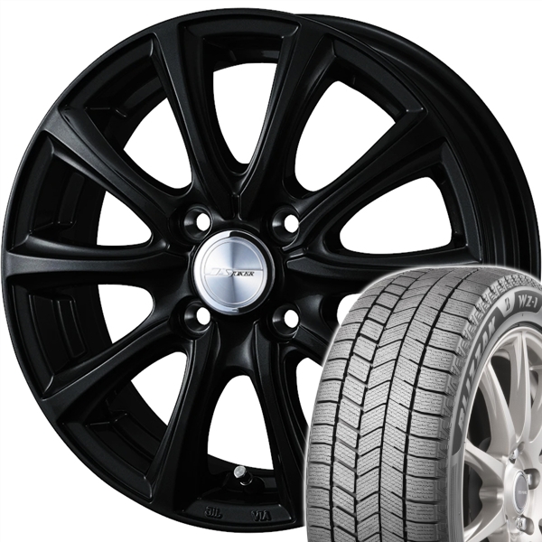 スタッドレスセット フィット ハイブリッド GP5 ブリザック WZ-1 185/60R15 84Q ジョーカー スマッシュ グロスブラック