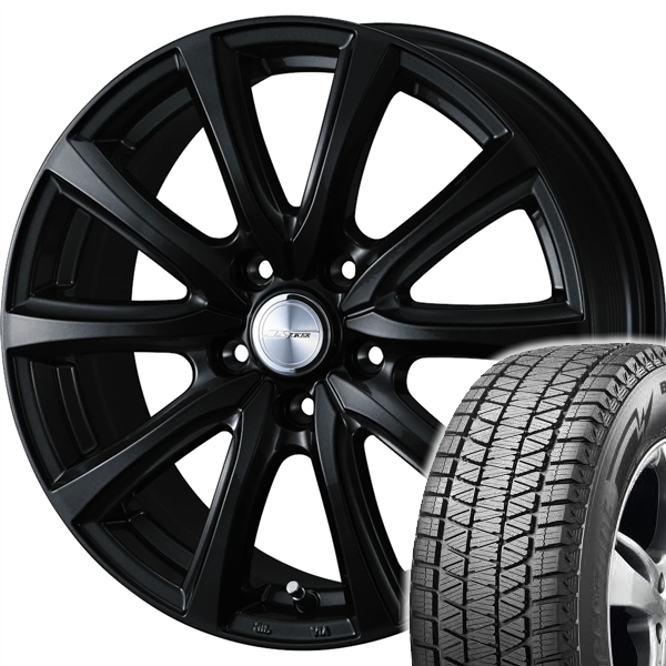 スタッドレスセット ハリアー 30系 全グレード ブリザック DM-V3 225/65R17 102Q ジョーカー スマッシュ グロスブラック