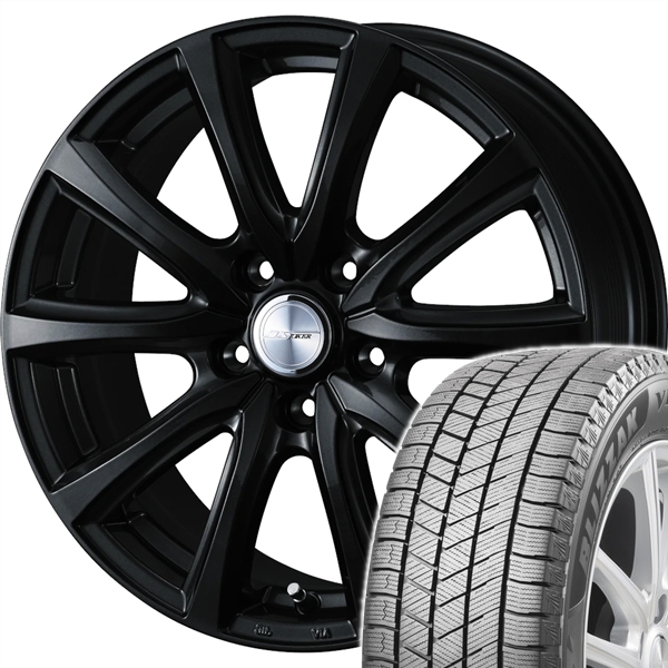 スタッドレスセット ラクティス 120系 S以外 ブリザック VRX3 175/65R15 84Q ジョーカー スマッシュ グロスブラック