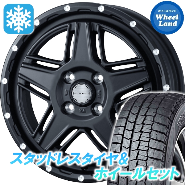 スタッドレスセット ソリオ MA26S、36S ウィンターマックス WM02 165/65R15 81Q マッドヴァンス 07 FMBK