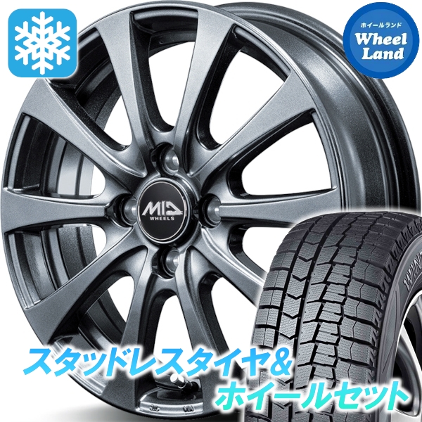 スタッドレスセット パレット ＳＷ MK21S ウィンターマックス WM02 165/55R14 72Q ユーロスピード G10 メタリックグレー