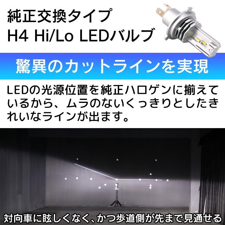 純正交換 LEDヘッドライト H4 LA-M4 バルブ HONDA ホンダ CBR600F PC41  バイク用 1灯 whiplinks