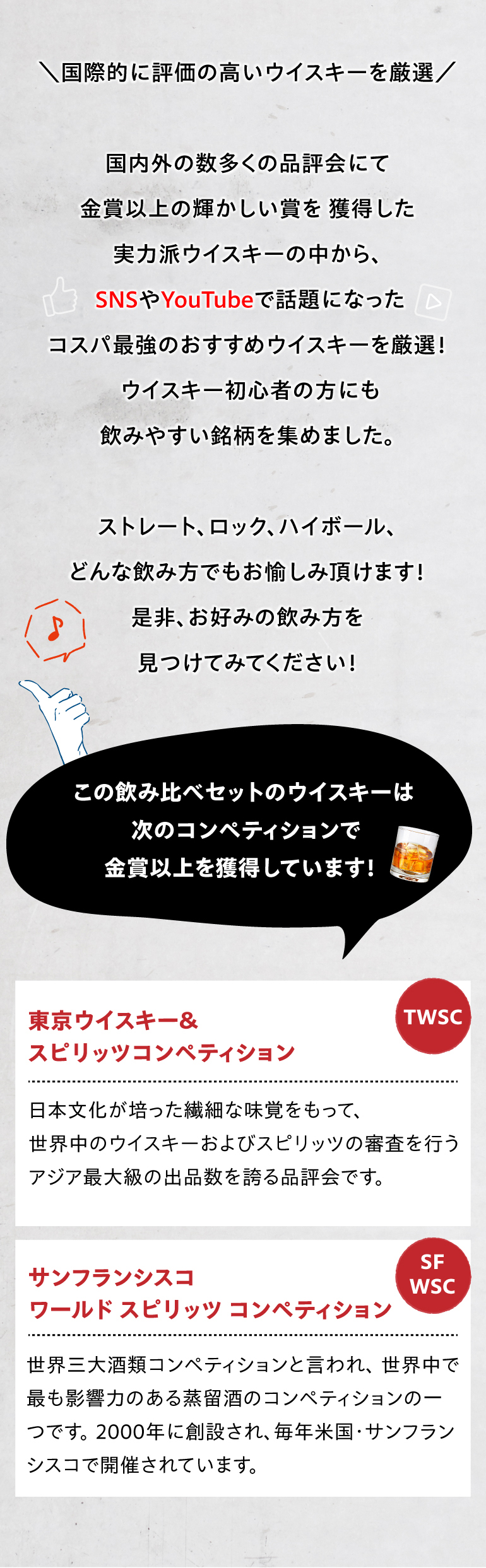 y764 SNS で話題の ウイスキー 3本 飲み比べ セット