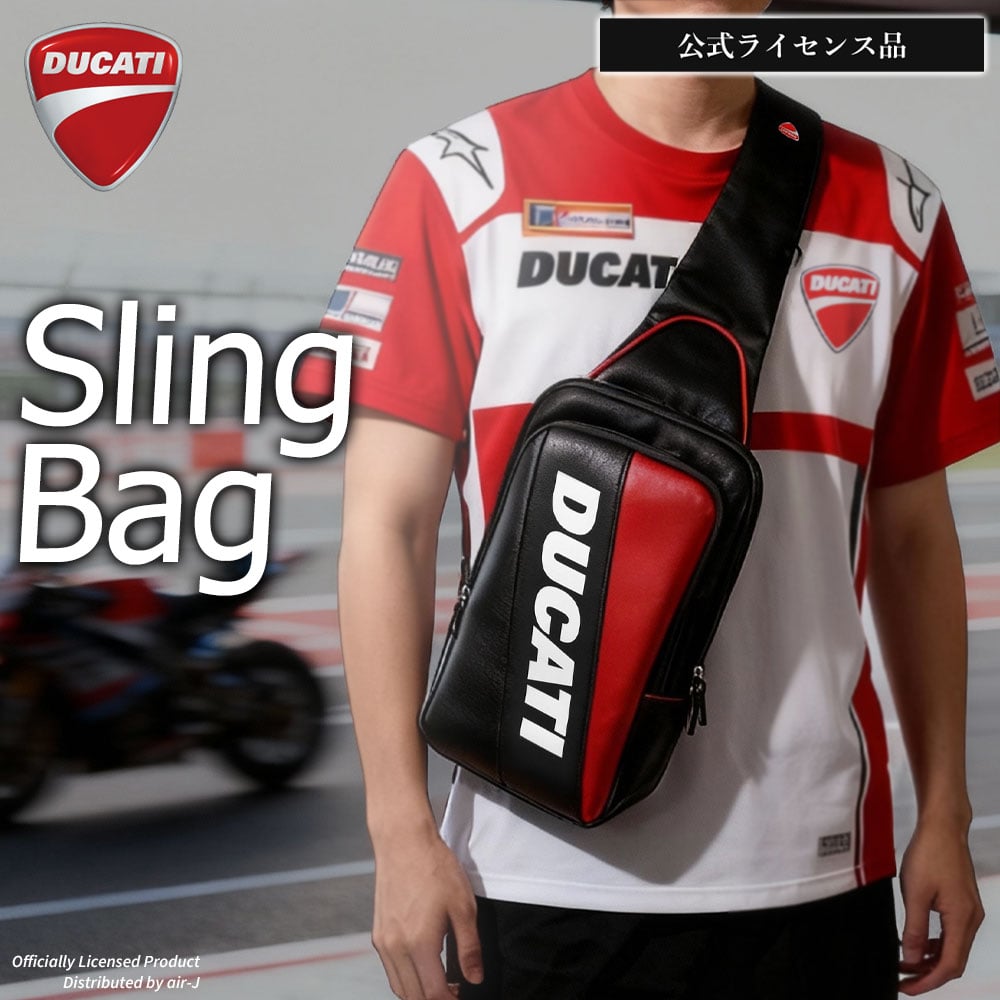 DUCATI スリングバッグ メンズ ボディバッグ 斜めがけ 軽量 ブラック 公式 air-J