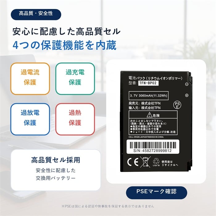 交換用バッテリー FS030W 富士ソフト ルーター 電池パック 互換 交換