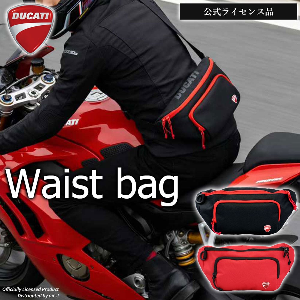 DUCATI ウエストバッグ メンズ ボディバッグ 2WAY 軽量 レッド ブラック 公式 air-J