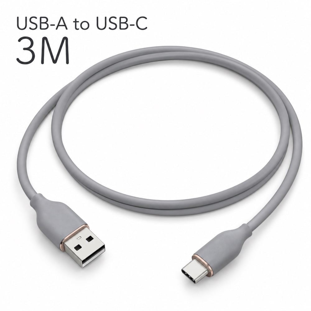 充電ケーブル Type-C USB-A to C 3m air-J ふわふわ ソフトシリコン