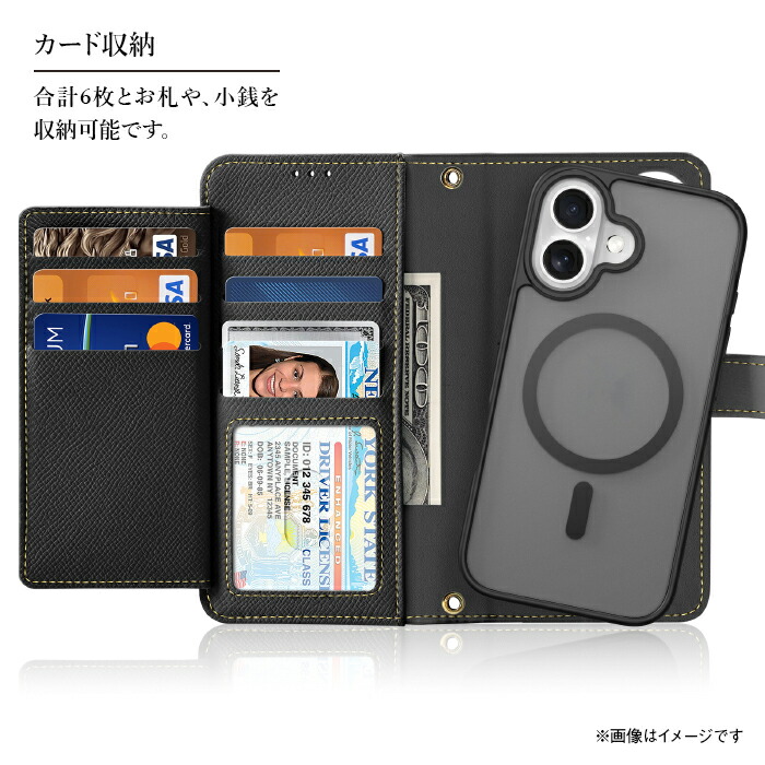 NINJA ライトブルー iPhoneケース カード収納 iPhone17 ケース 手帳型 ライトブルー 財布 多機能 TPU ストラップ