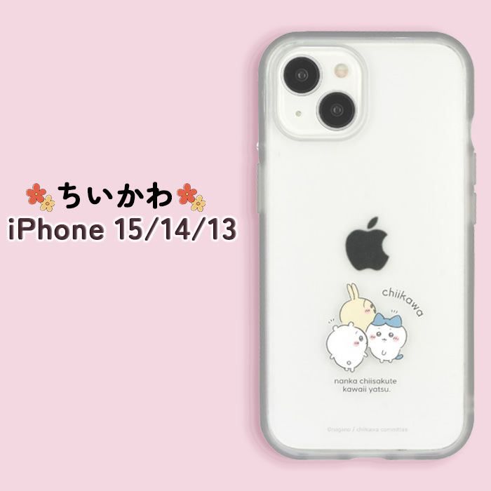 iPhone15 14 13 ケース ちいかわ クリア 透明 ハイブリッド