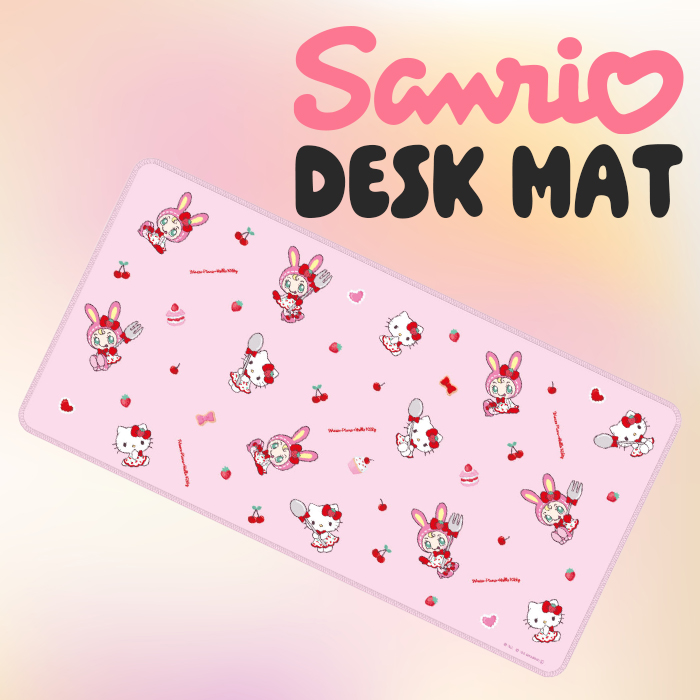ハローキィティ　パーソナルマット ハローキティ ベリエちゃん デスクマット 光学式マウス対応 サンリオ