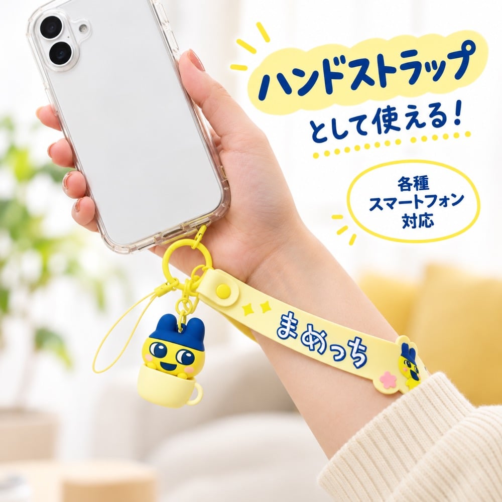 ハンドストラップ たまごっち まめっち 3Dマスコット付き