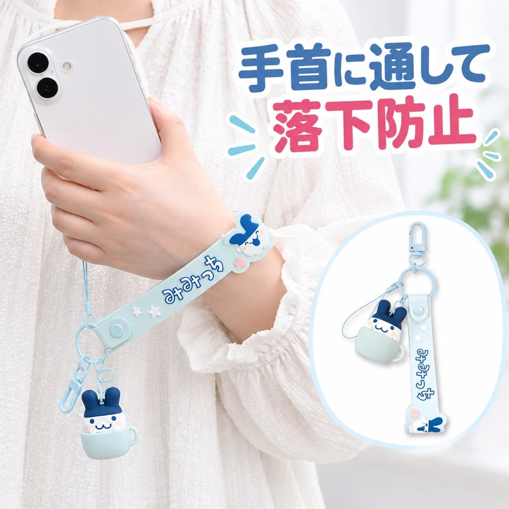 ハンドストラップ たまごっち みみっち 3Dマスコット付き