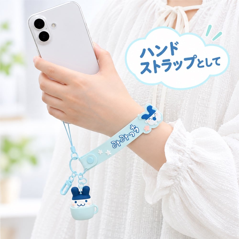 ハンドストラップ たまごっち みみっち 3Dマスコット付き