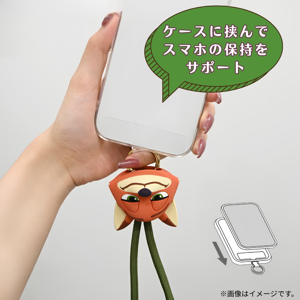 ディズニー ズートピア ニック スマホストラップ ショルダーストラップ
