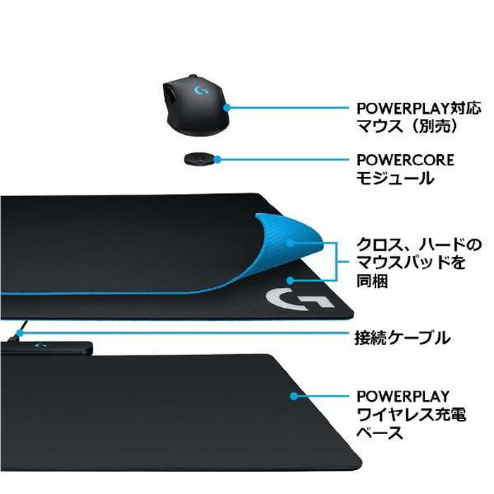 Logicool POWERPLAY ゲーミングマウス用 ワイヤレス充電システム ワイヤレス充電で充電・電池交換不要！ ロジクールのマウス