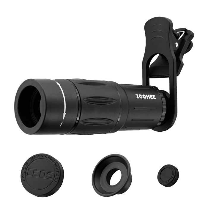 Soligor ズームレンズ 450mm 1:8本体とケース付き スマホ望遠レンズ スマホ用 望遠レンズ 倍率18倍 ストラップホール