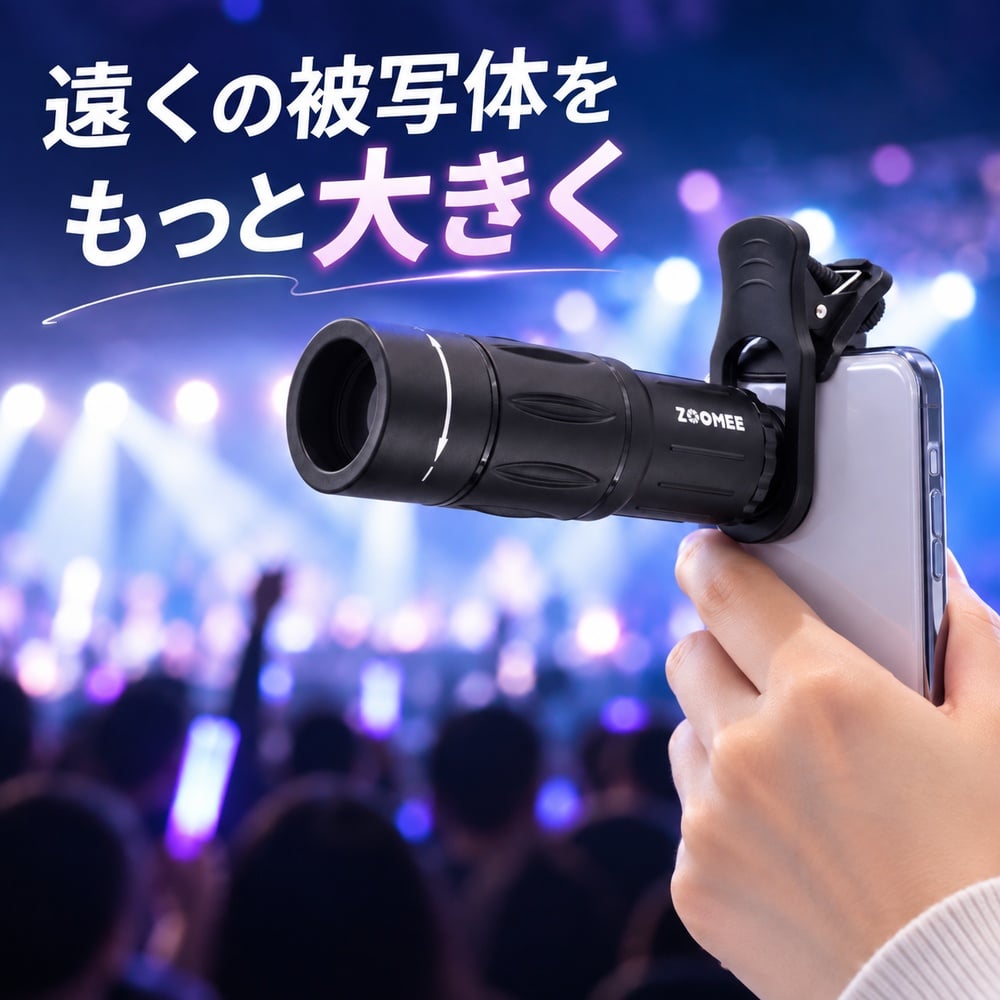 スマホ望遠レンズ LEPLUS NEXT ZOOMEE クリップ式 単眼鏡として使用