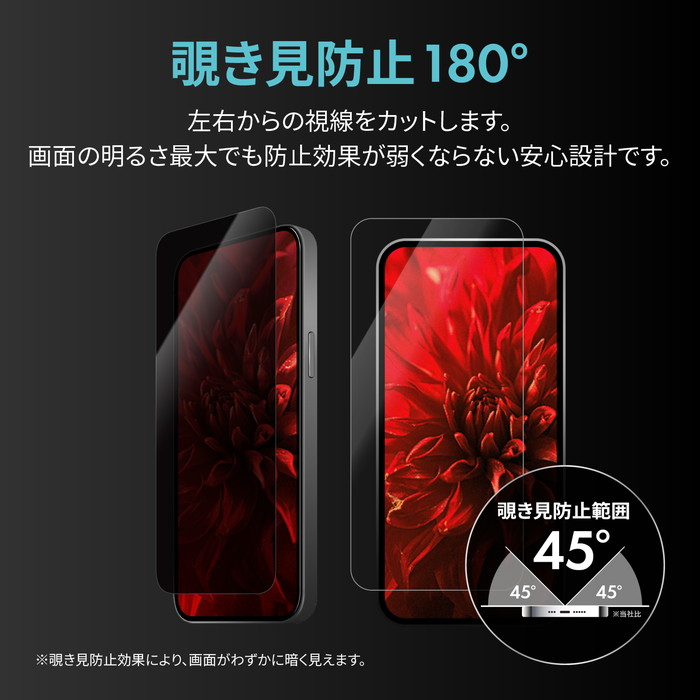 iPhone16 ガラスフィルム 全面保護 覗き見防止 強化ガラス 10H ガラス