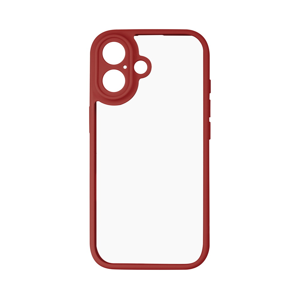 iPhone17 ケース Velta レッド 耐衝撃 ハイブリッドケース 背面クリア