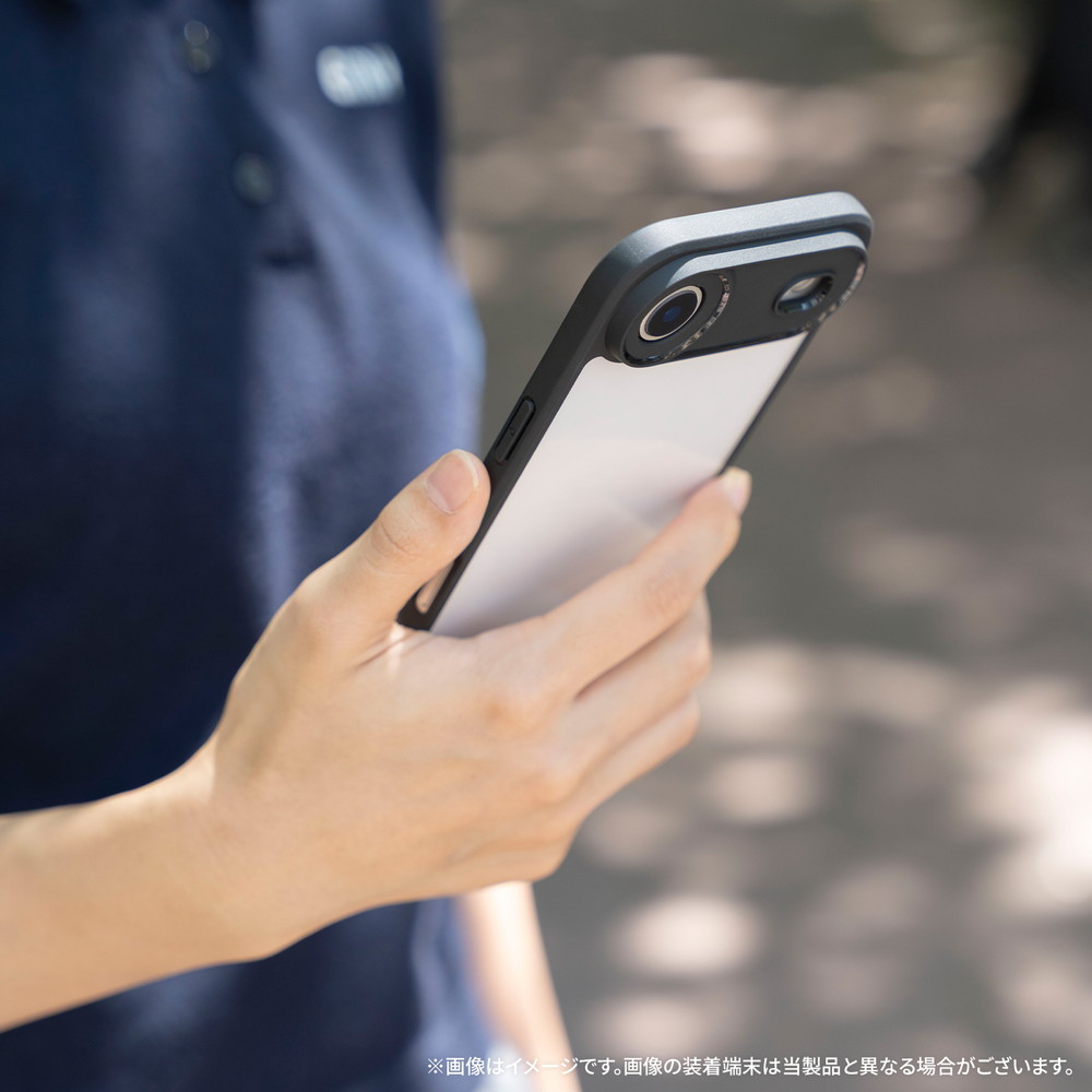 iPhone17 ケース Velta レッド 耐衝撃 ハイブリッドケース 背面クリア
