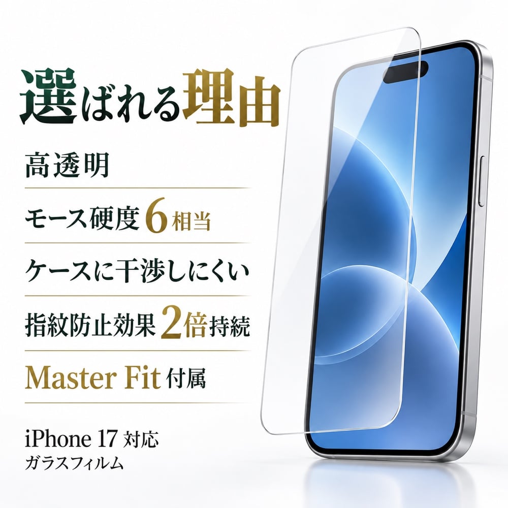 iPhone 17 Pro ガラスフィルム 高透明 LEPLUS NEXT 16 GLASS PREMIUM