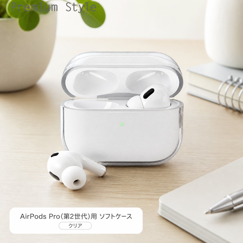 AirPods Pro(第2世代)用 ソフトケース クリア AirPodsケース イヤホン