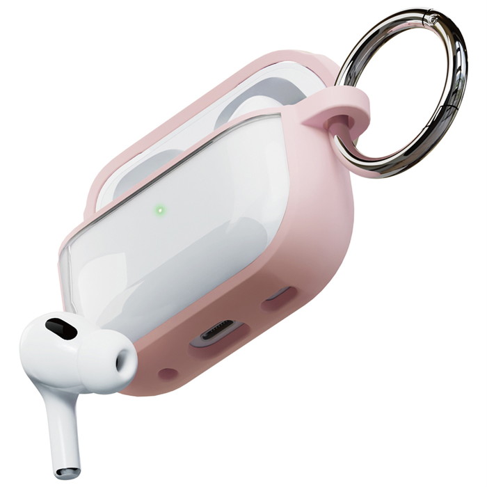 AirPods Pro 第2世代 第1世代 カバー ケース ピンク カラビナ