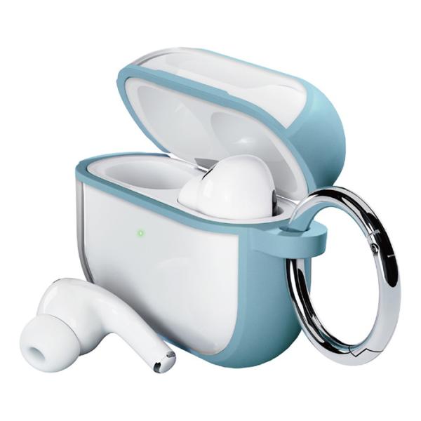 AirPods Pro 第2世代 第1世代 カバー ケース ブルー カラビナ