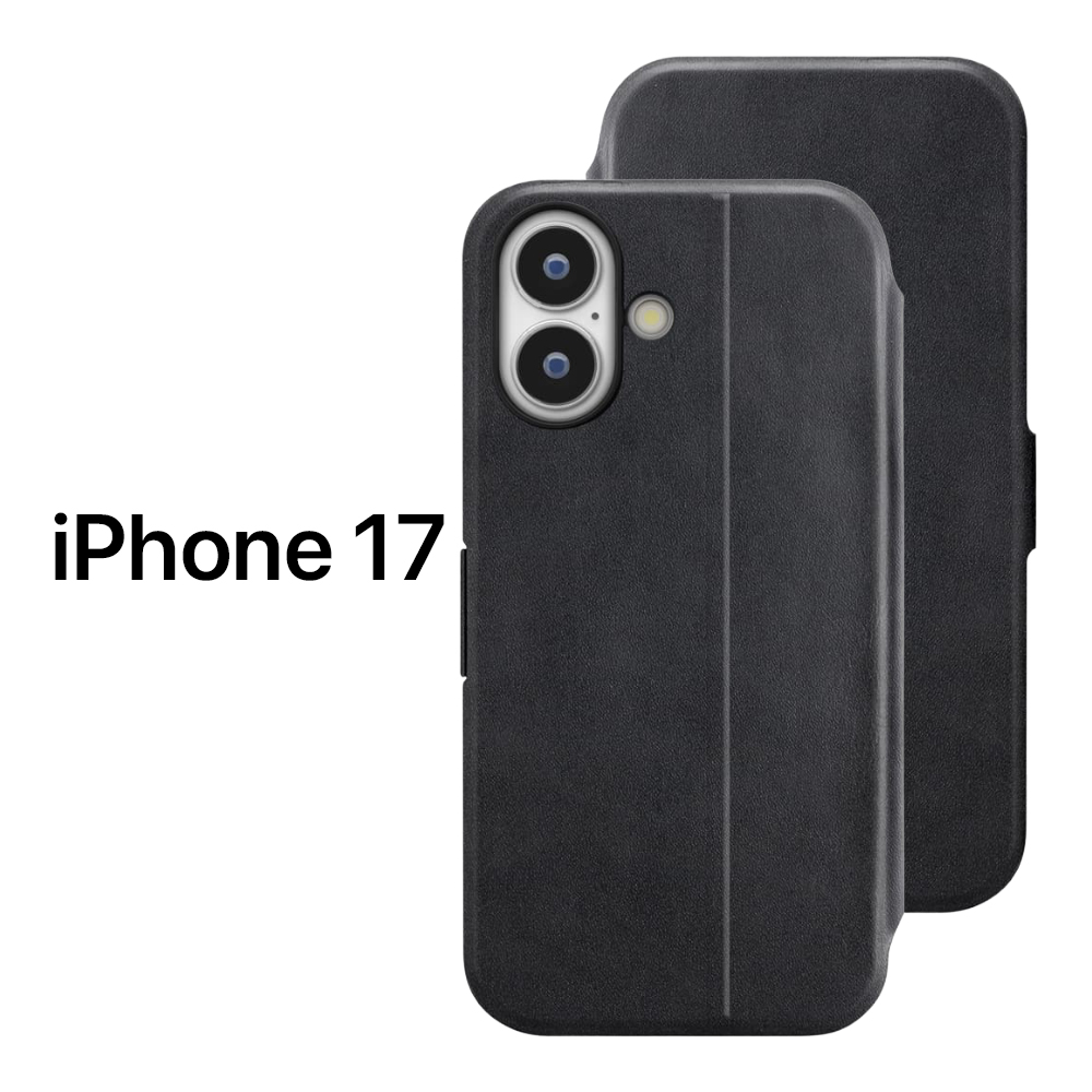 iPhone17 ケース 手帳型 フリップカバー 耐衝撃 iPhone 17 ブラック