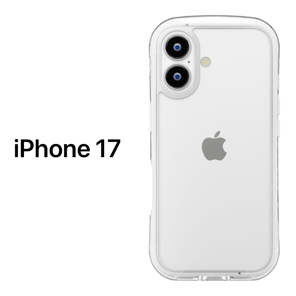 iPhone17   ホワイト　純正ケース付き iPhone 17 ケース クリア 耐衝撃 高透明 ホワイト ストラップホール