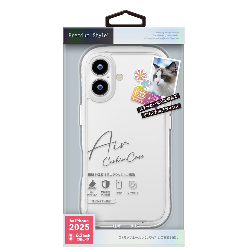 iPhone 17 ケース クリア 耐衝撃 高透明 ホワイト ストラップホール