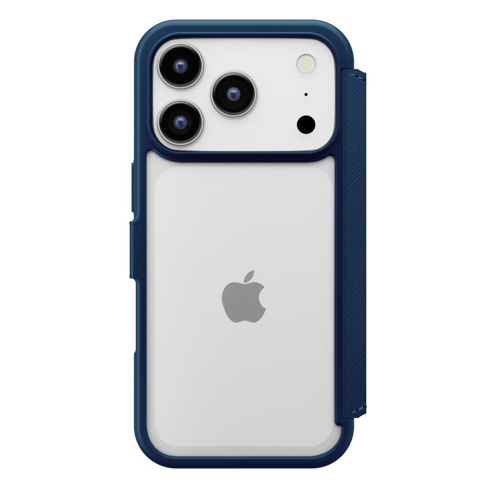 iPhone17Pro ケース 手帳型 ネイビー かわいい シンプル ストラップ