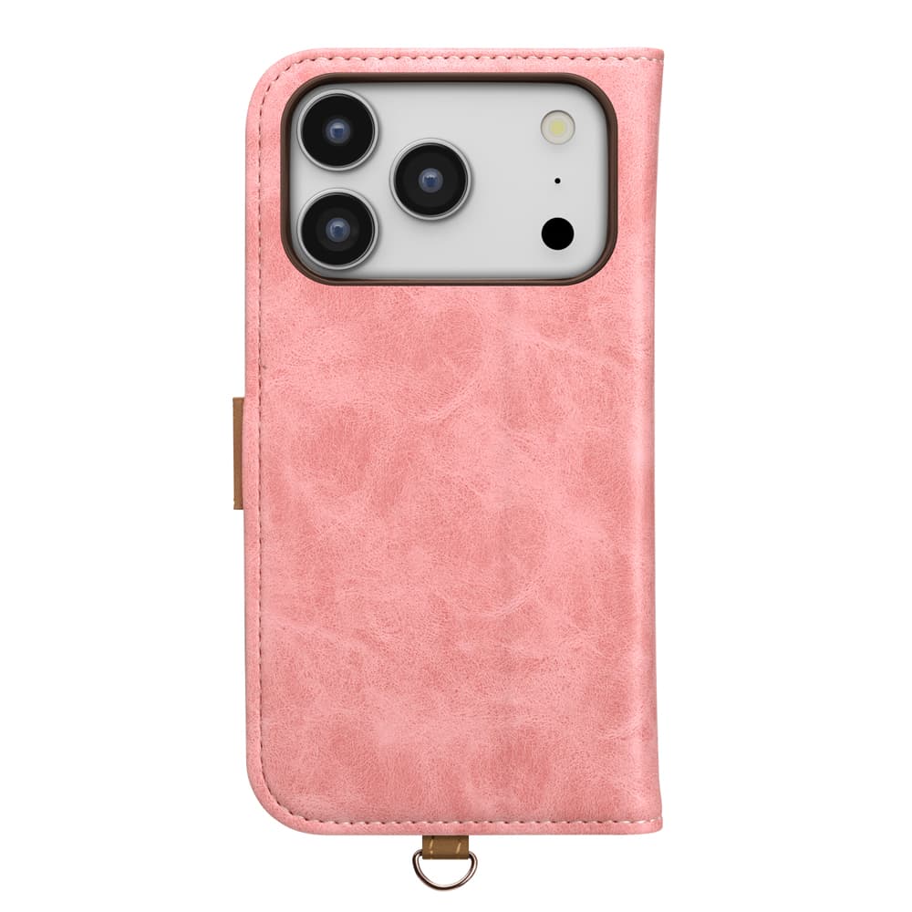 手帳型フリップケース ブラウン ピンク iPhone17ProMax ケース 手帳型 iPhone17 ProMax かわいい iPhone 17