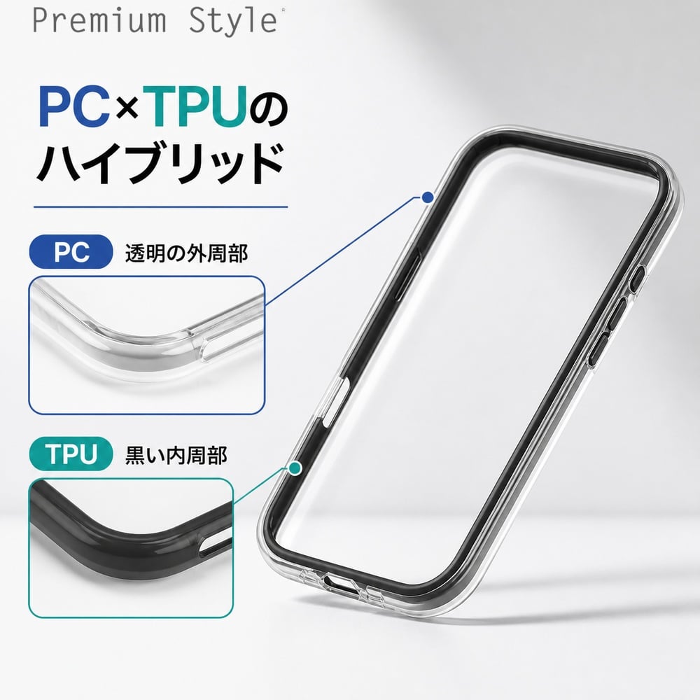 iPhone Air バンパー ケース iPhoneAir 耐衝撃 ブラック ハイブリッド