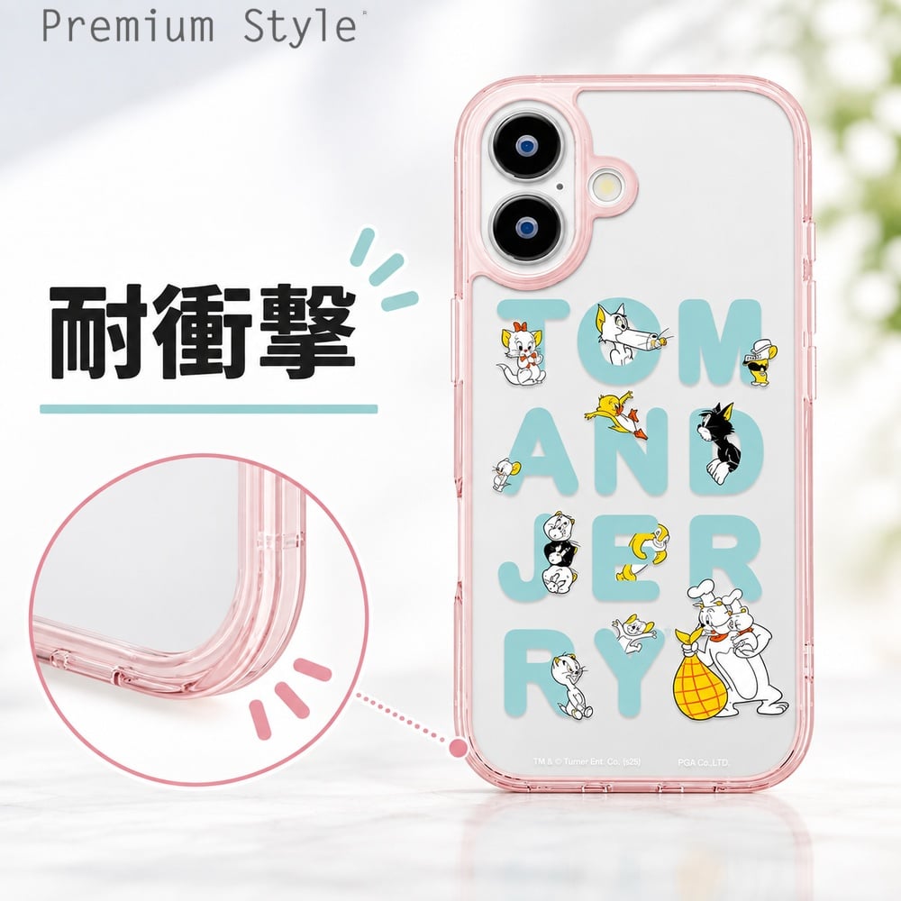 iPhone 17 ケース クリア ハイブリッド トムとジェリー PGA PG