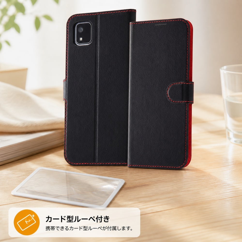 かんたんスマホ3 ケース 手帳型 レイ・アウト エアクッション 衝撃吸収