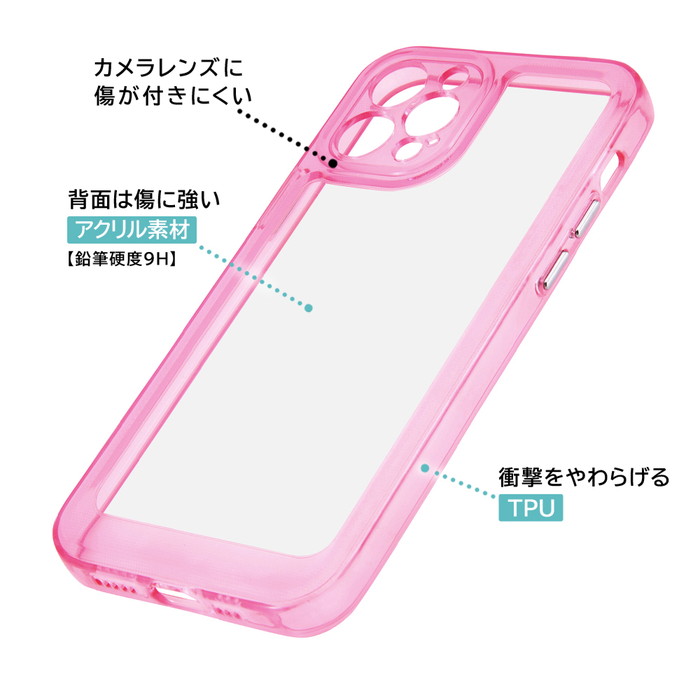 ray-out iPhone 12 Pro ケース カバー ピンク ネオンカラー 蛍光