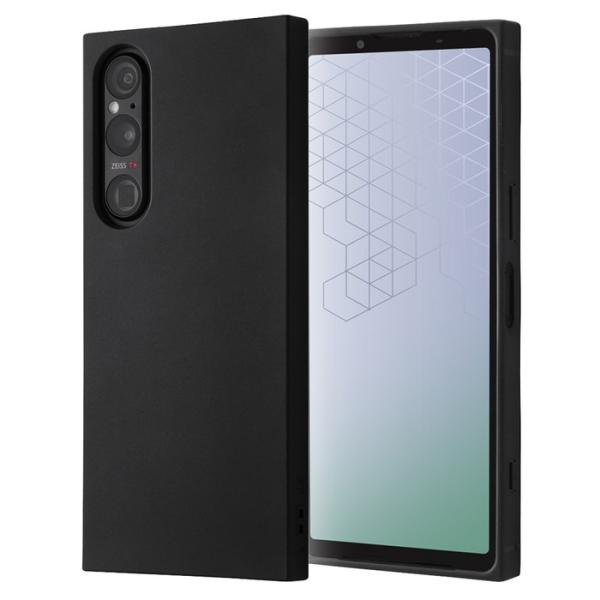 ray-out Xperia 1 V ケース シンプル 耐衝撃 ブラック Xperia1V
