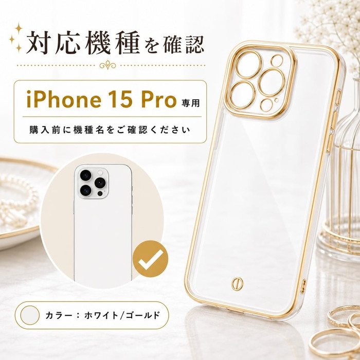 ray-out（レイアウト） iPhone 15 Pro ケース クリア ホワイト