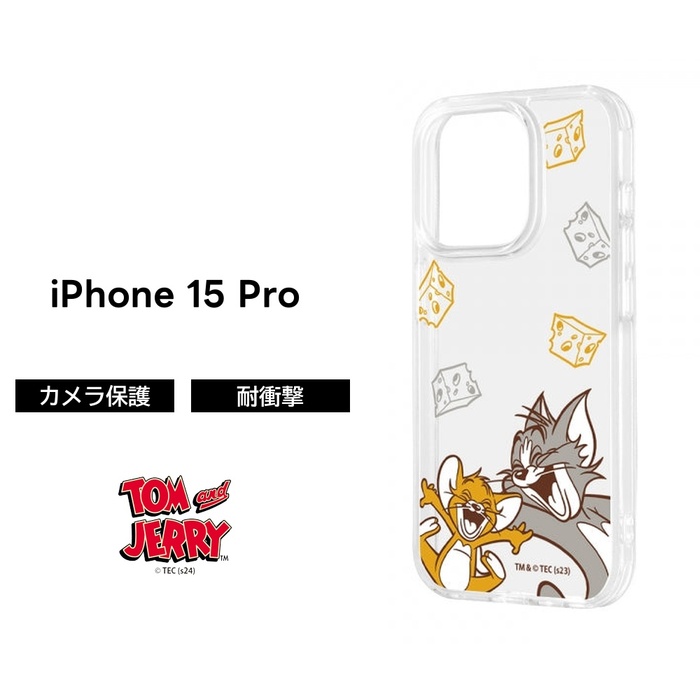 casetife iphone15pro トムとジェリー ストラップ付き トムとジェリー iPhone 15 Pro 対応 クリスタルクリアケース | た行