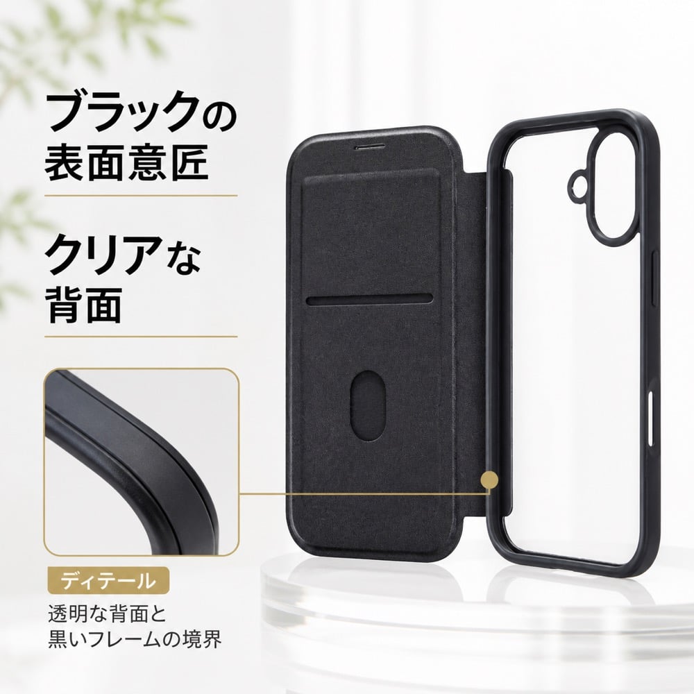 iPhone 17 ケース 手帳型 クリア iPhone17 アイフォン17 耐衝撃 背面