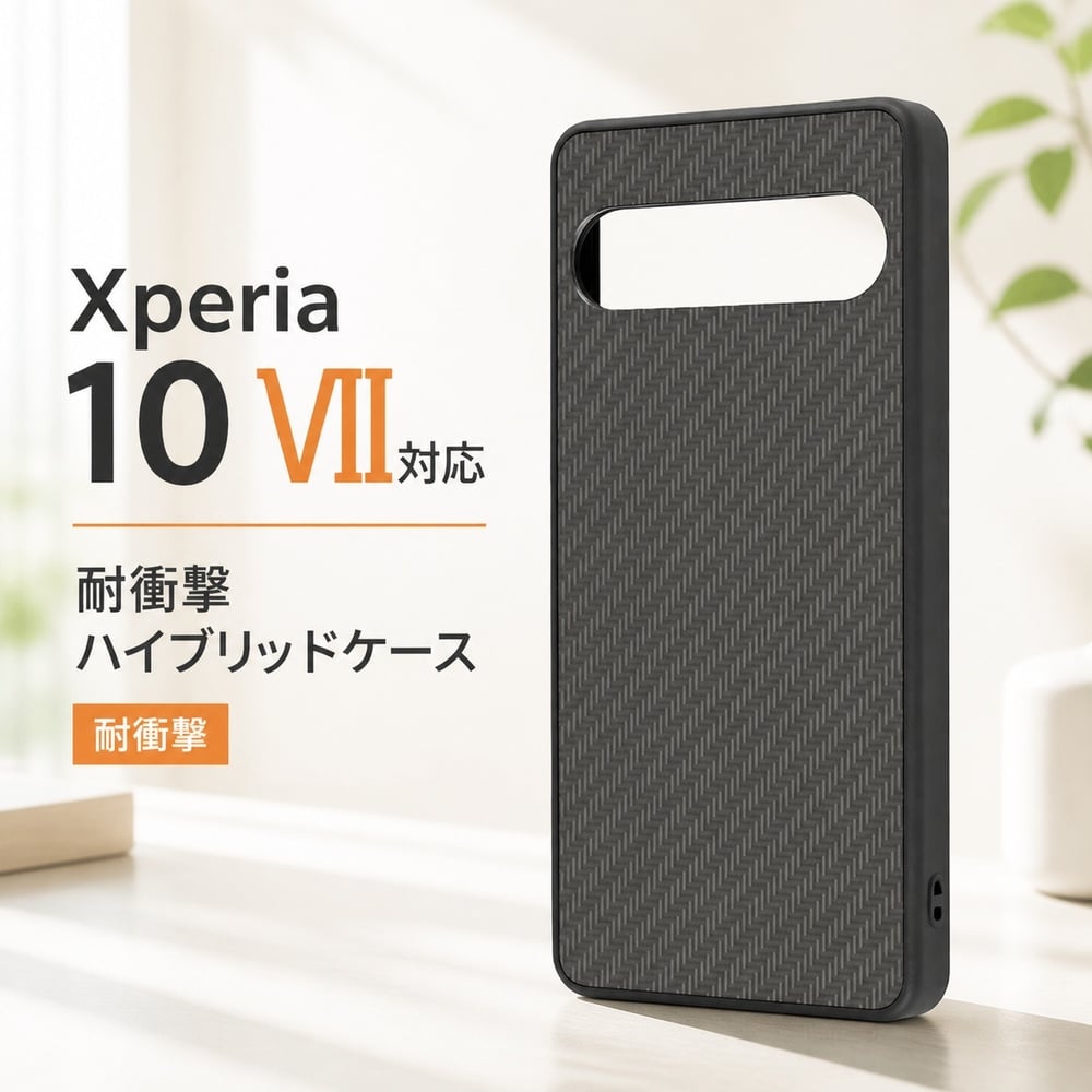 Xperia 10 VII ケース 耐衝撃 シンプル Xperia10VII docomo エクスペリア10VII さらさら 指紋防止 カーボン ブラック カバー スマホケース スマホカバー | 