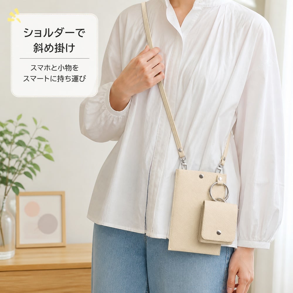 スマホショルダー スマホポーチ イヤホン スマホ ショルダー バッグ 全