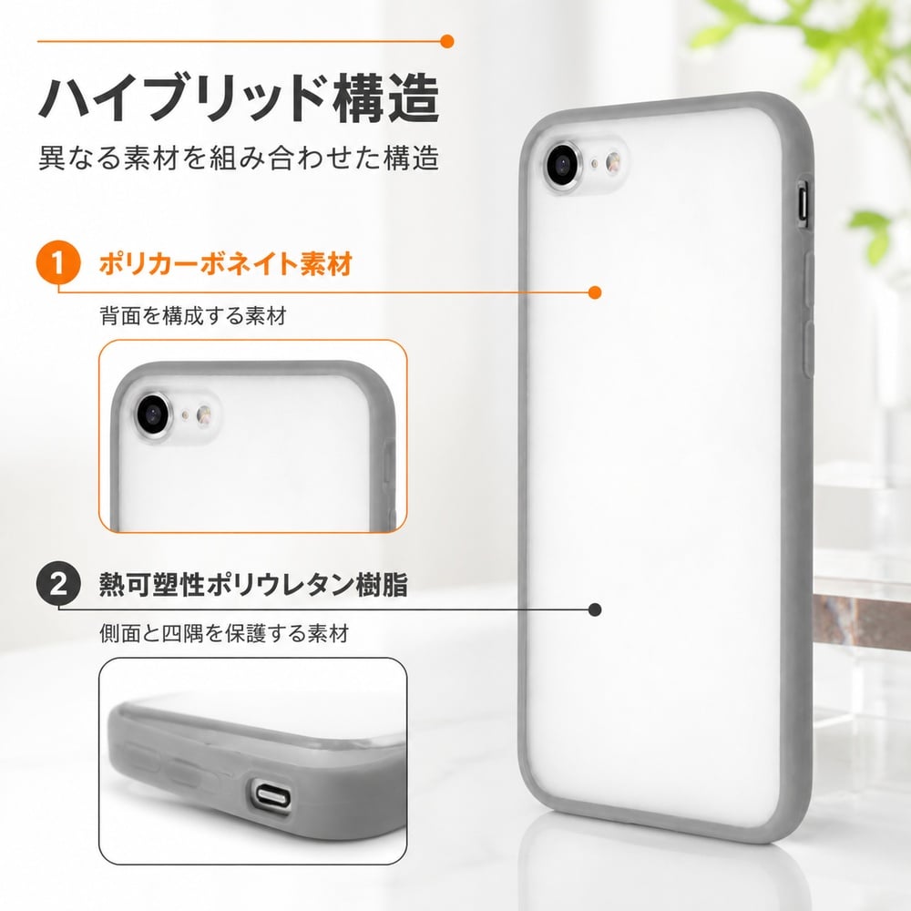 iPhone SE 第3世代/SE 第2世代 / 8 7 マットハイブリッドケース SHEER