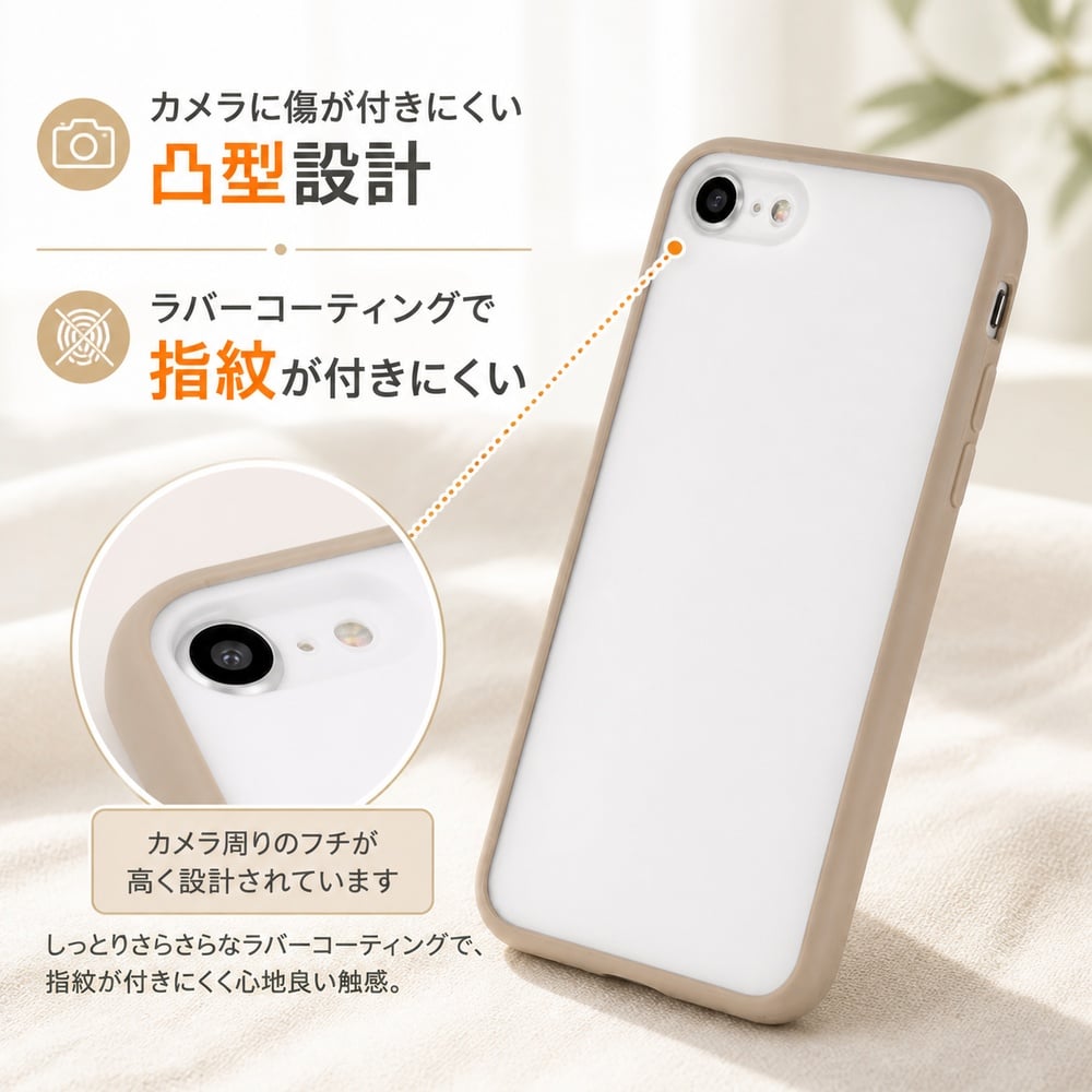 iPhone SE 第3世代/SE 第2世代 / 8 7 マットハイブリッドケース SHEER