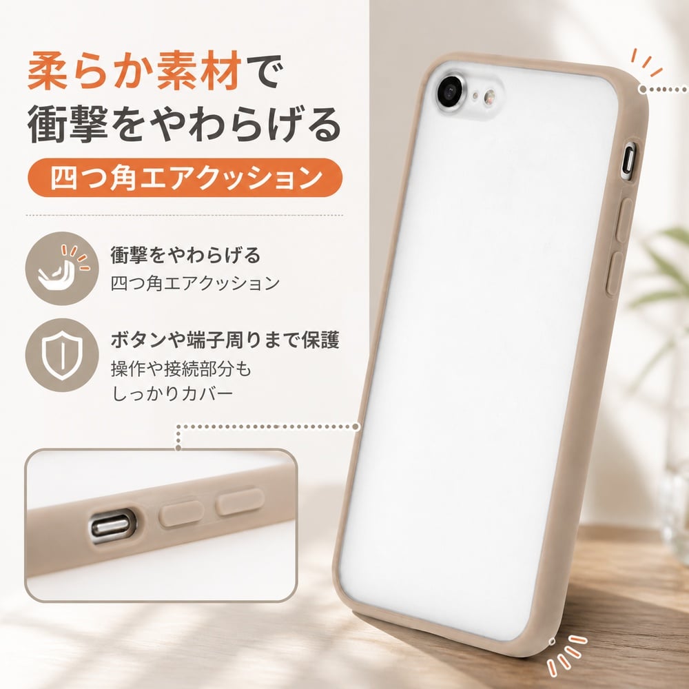 iPhone SE 第3世代/SE 第2世代 / 8 7 マットハイブリッドケース SHEER