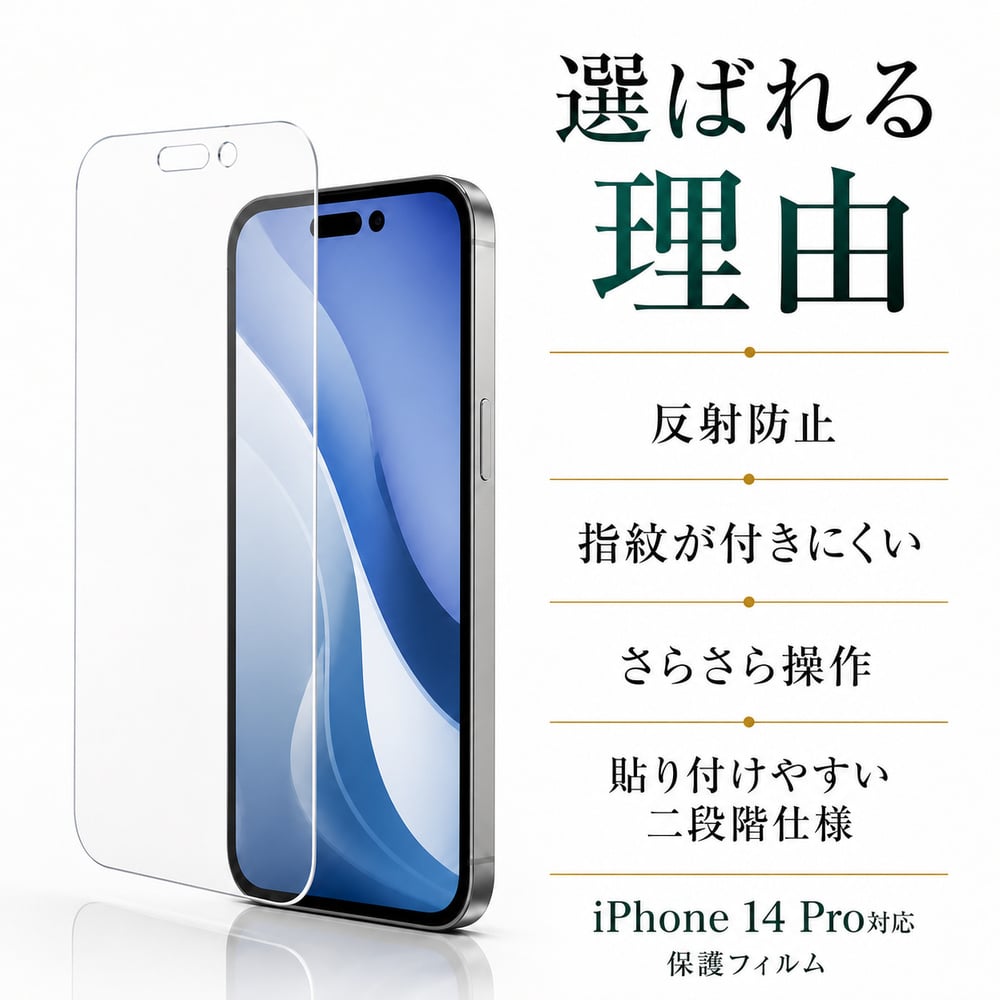 iPhone 14 Pro 保護フィルム 反射防止 指紋防止 液晶保護フィルム 画面